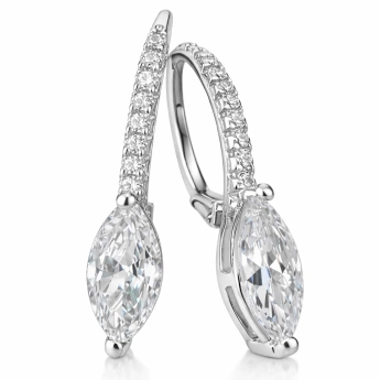 Stříbrné visací náušnice se zirkony Azalea