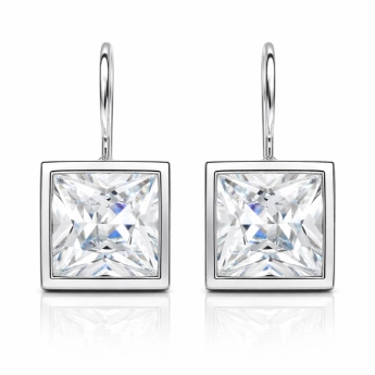 Stříbrné náušnice čtverec Edvin 10 mm