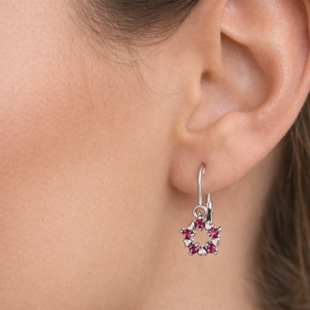 Stříbrné náušnice věneček se zirkony Berry