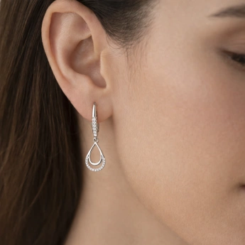 Stříbrné visací náušnice se zirkony Elenora