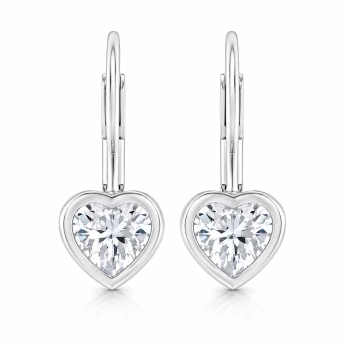 Stříbrné náušnice se zirkonovým srdcem Sweethearts