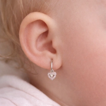 Stříbrné náušnice srdíčka se zirkony Lulu