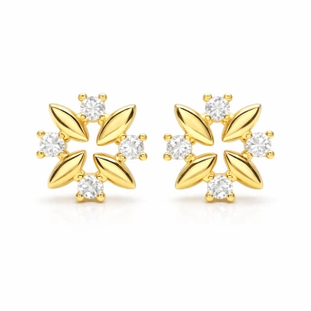 Stříbrné zlacené náušnice kytky Alaya