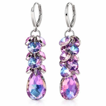 Ocelové náušnice s krystaly Swarovski Lunavelle