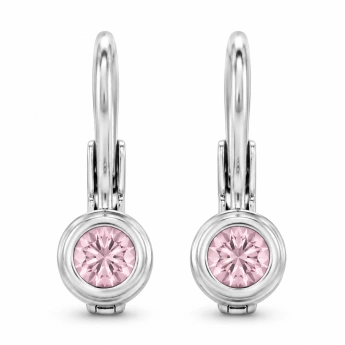 Stříbrné náušnice s růžovým zirkonem Pinky