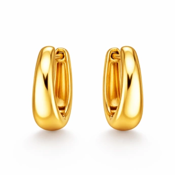 Zlacené ocelové kruhové náušnice – široké