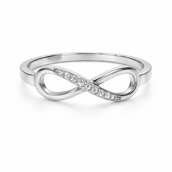 Stříbrný prsten nekonečno Bolie se zirkony