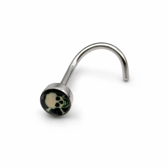 Ocelový piercing do nosu s motivem