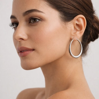 Ocelové kruhové náušnice Nella