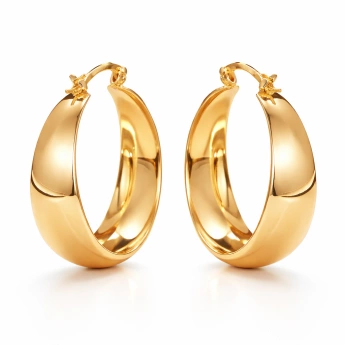 Zlacené kruhové náušnice z chirurgické oceli 18kt