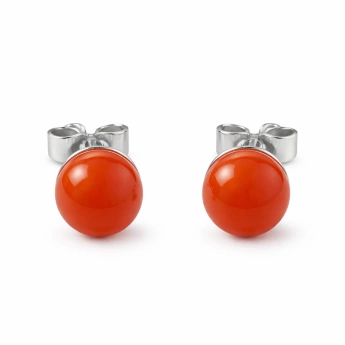 Ocelové náušnice s karneolem Flame