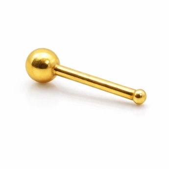 Ocelový zlacený piercing do nosu kulička