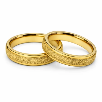 Ocelový zlacený snubní prsten Lux