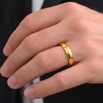 Ocelový zlacený prsten Aureo