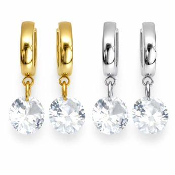 Ocelové náušnice se zirkonem Amélia