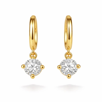 Golden Harmony – zlacené náušnice se zirkonem