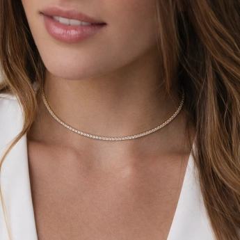 Zirkonový zlacený náhrdelník Zajra