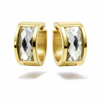 Ocelové zlacené náušnice se zirkony Zerina