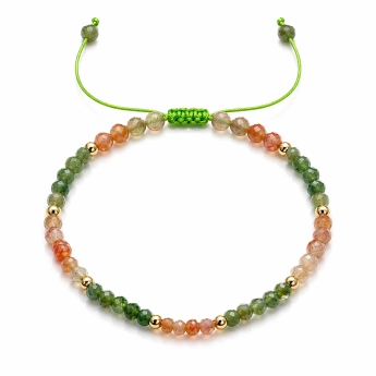 Minerální náramek s olivínem a slunečním kamenem Verde