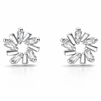 Stříbrné náušnice se zirkony Tranda