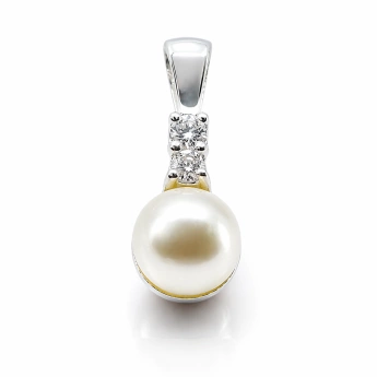 Stříbrný přívěsek s perlou a zirkony Marina