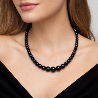 Perličkový náhrdelník černý Carloo
