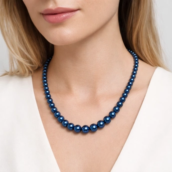 Perličkový náhrdelník modrý Leon