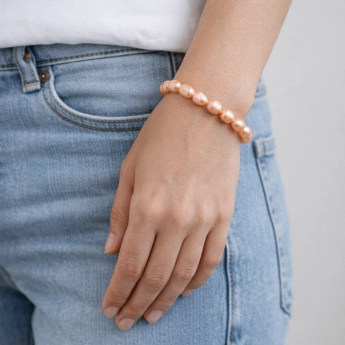Náramek z lososových říčních perel Androméda