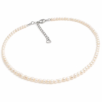 Ocelový náhrdelník z říčních perel Elia