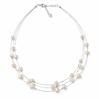 Ocelový náhrdelník z říčních perel Elen