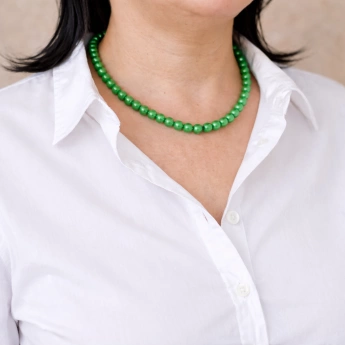 Bižuterní perleťový náhrdelník zelený Zoli