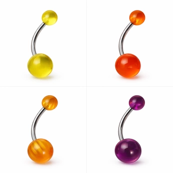 Ocelový piercing do pupíku kuličky