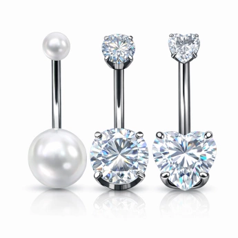 Ocelový piercing do pupíku