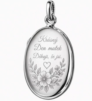 Stříbrný oválný otevírací medailonek Sofie