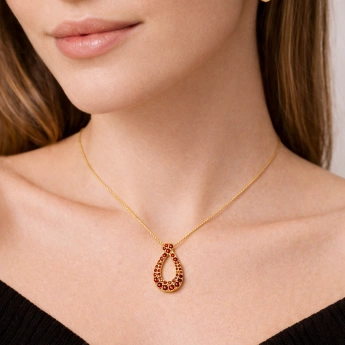 Stříbrný přívěsek s českými granáty Valeria