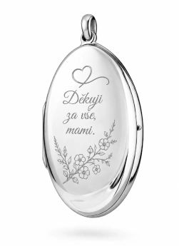 Stříbrný oválný otevírací medailonek Elen