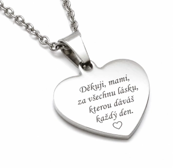 Ocelový přívěsek srdce Memo