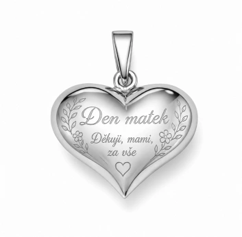 Stříbrný přívěsek srdce Valora