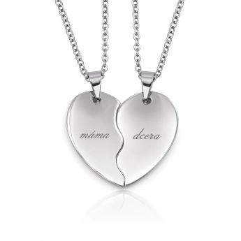 Ocelové přívěsky partnerská srdce Niba