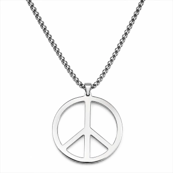Ocelový přívěsek Peace – symbol míru na řetízku