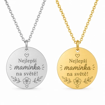 Ocelový náhrdelník s medailonkem Noma