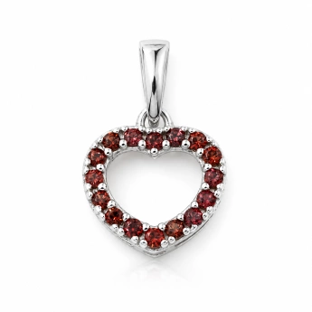 Stříbrný přívěsek srdce s českým granátem Minid