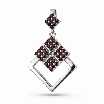 Stříbrný přívěsek s českým granátem Quadria