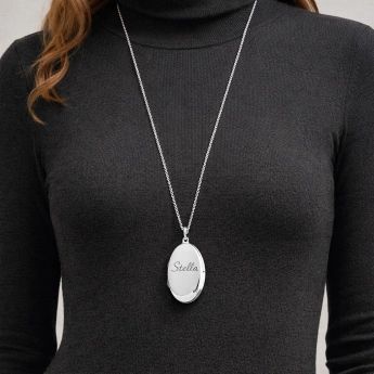 Stříbrný oválný otevírací medailonek Elen