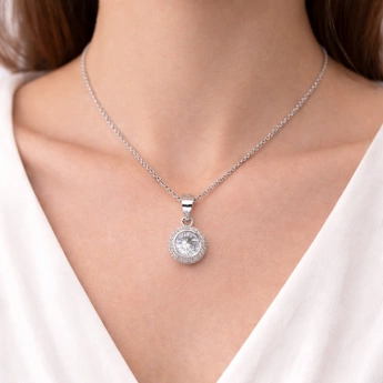 Stříbrný přívěsek s moissanitem Ivy