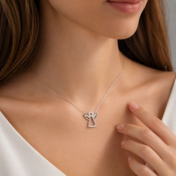 Stříbrný přívěsek anděl Monji