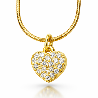 Stříbrný přívěsek srdce se zirkony Estel