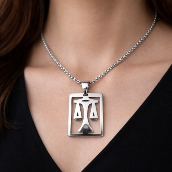 Ocelový přívěsek znamení váhy Libra