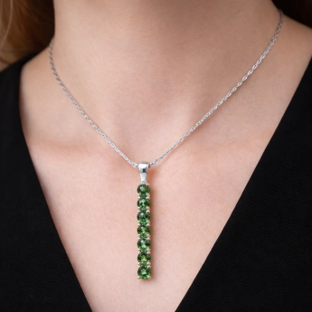 Stříbrný přívěsek s vltavínem Valie