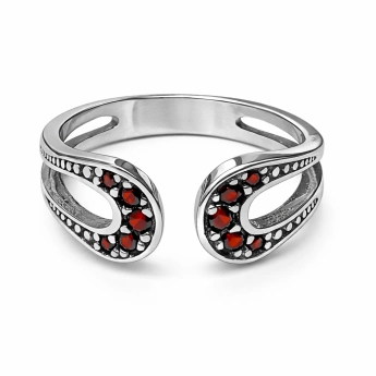 Stříbrný roztahovací prsten s českým granátem